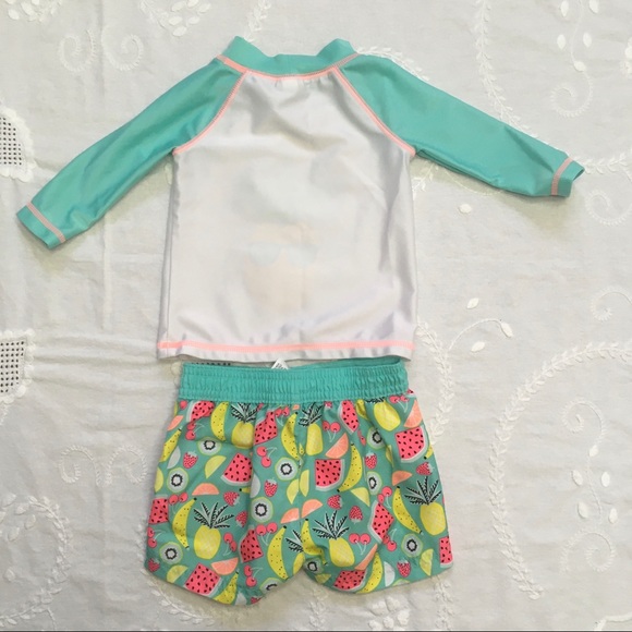 Fruit Print 2PC Rash Guard/ Swimsuit - Picture 2 of 3
